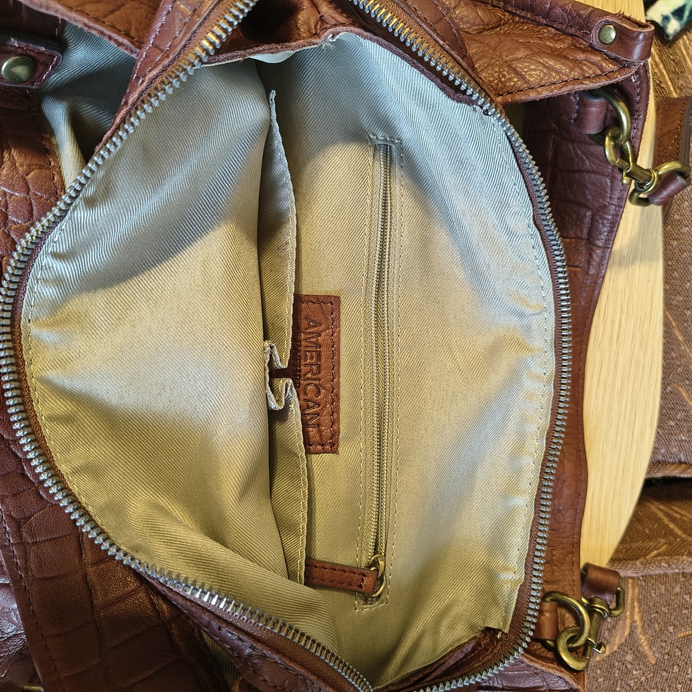 American Leather Co. Lenox  Coradovan Croc Shoulder Bag - Picture 7 of 7